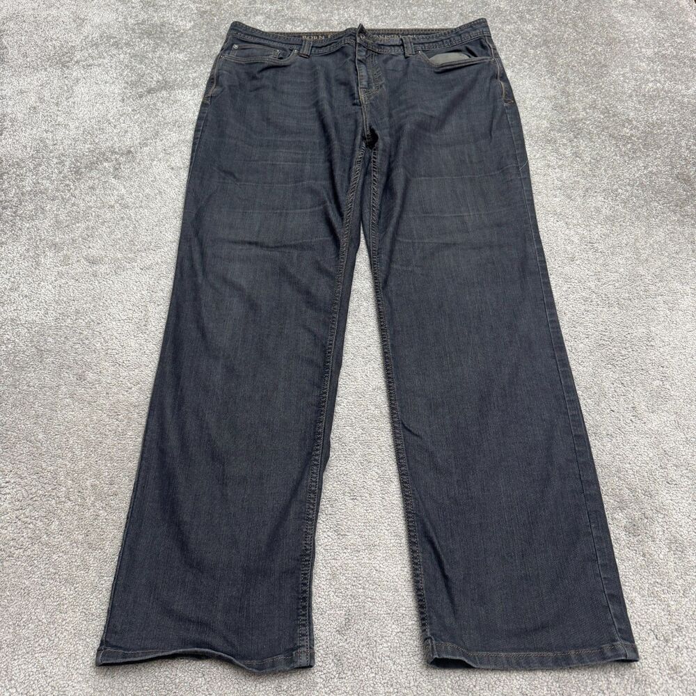 PrAna Slim Fit Straight Leg Bridger Organic Denim Jeans Mens 40x34 Black Stretch